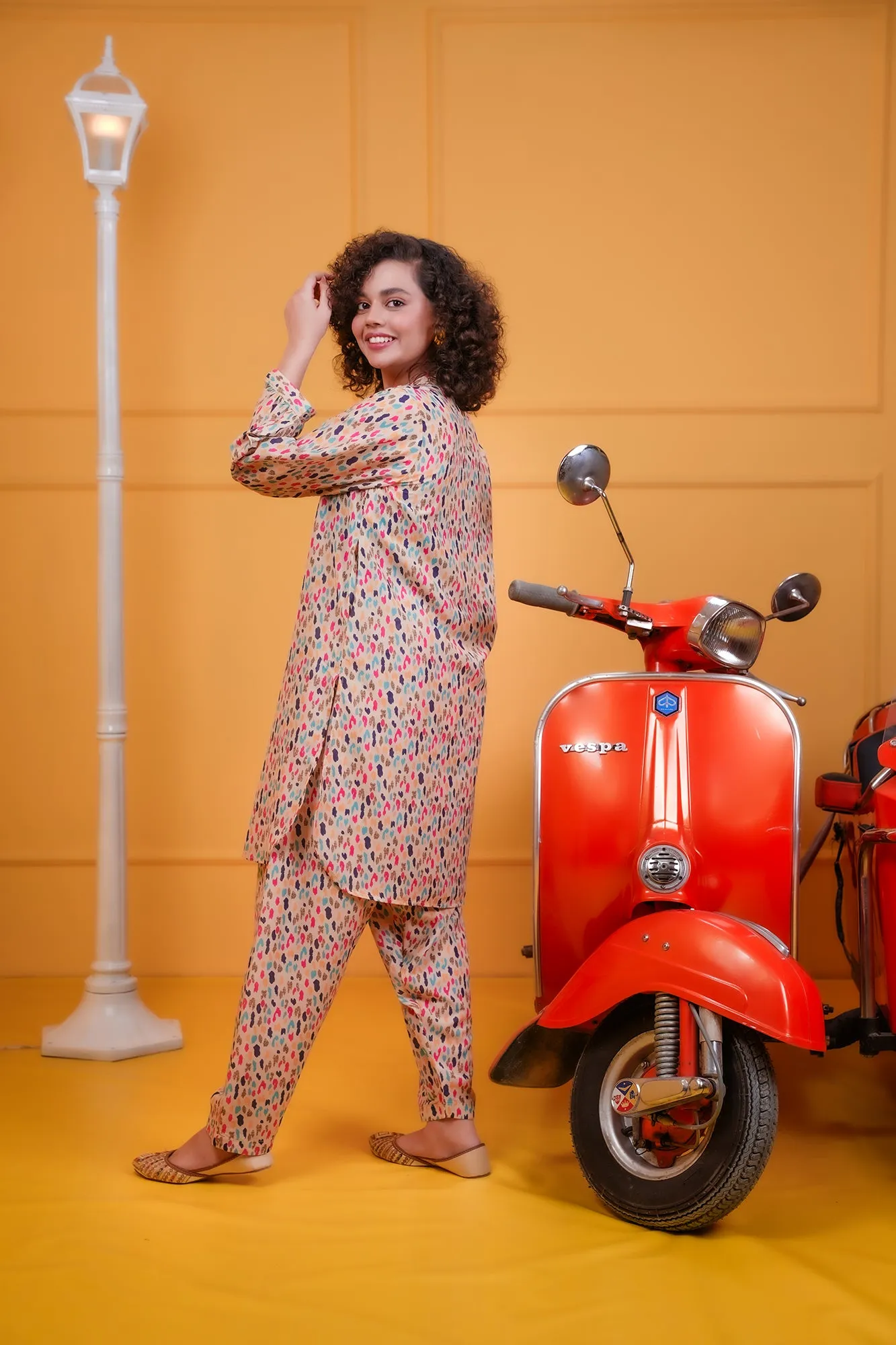 Vibrant Multi-Color Digital Print Co-ord Set