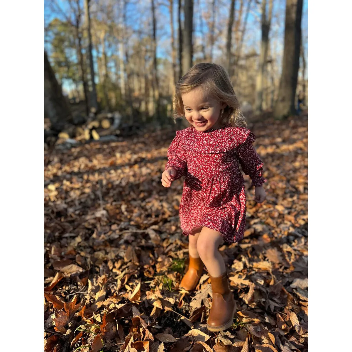Vignette Cranberry Floral Sylvie Dress