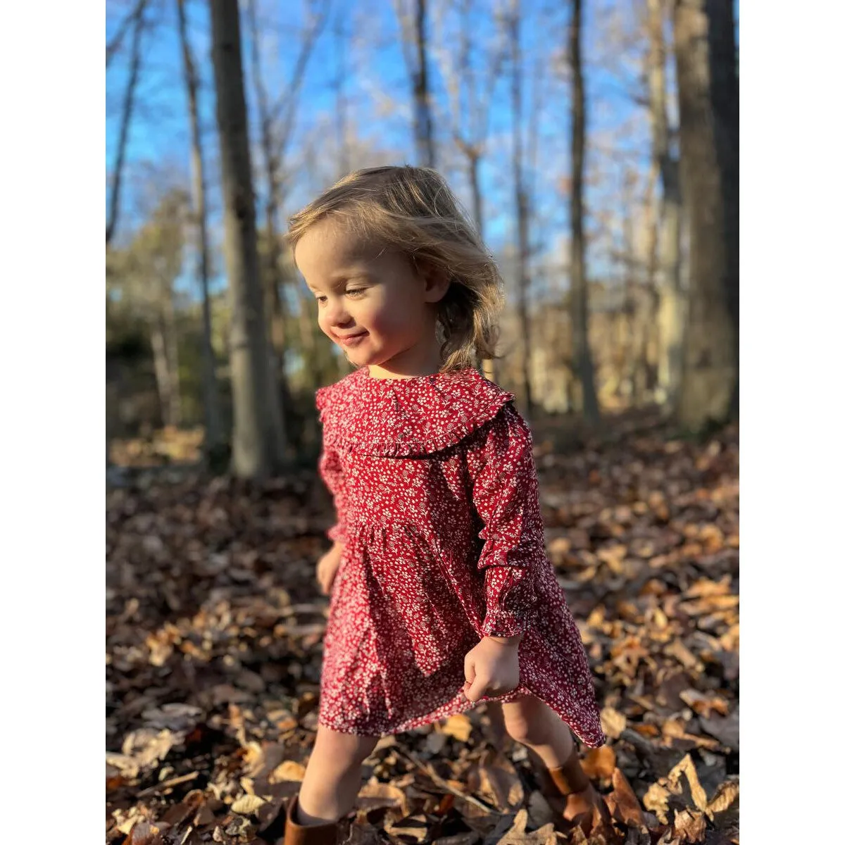 Vignette Cranberry Floral Sylvie Dress