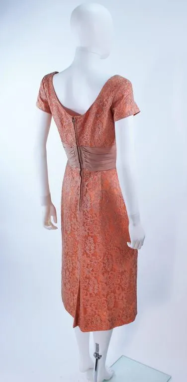 VINTAGE Circa 1950s Tiered Blush Lace Cocktail Dress Size 6-8