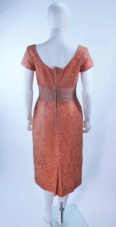 VINTAGE Circa 1950s Tiered Blush Lace Cocktail Dress Size 6-8