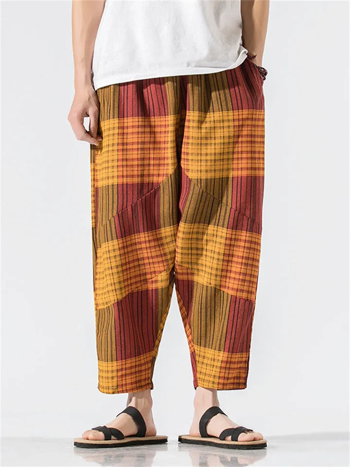 Vintage Comfy Plaid Casual Pants for Men