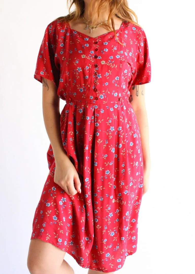 Vintage Floral Dress D0085
