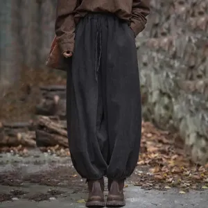 Vintage-inspired Linen Carrot Pants for Modern Women