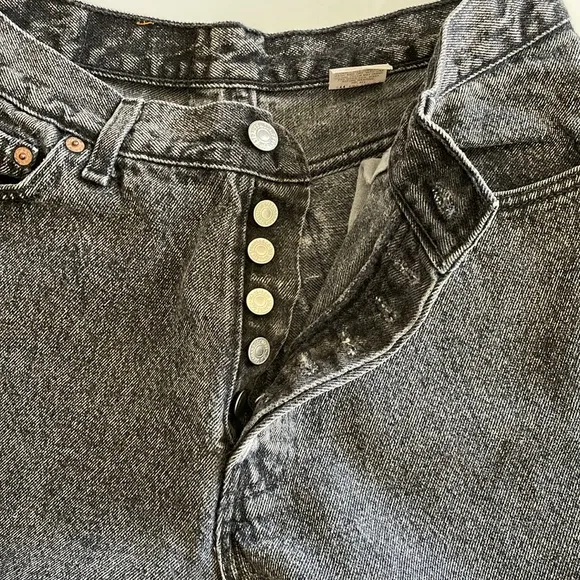 Vintage  Levi’s 501 black acid wash Y2K button fly high waisted jeans size 13 J