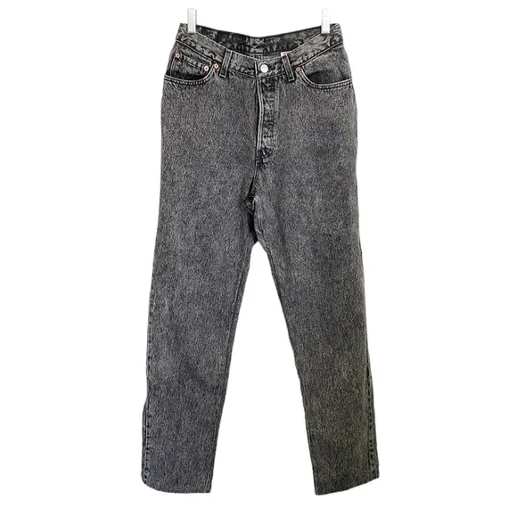 Vintage  Levi’s 501 black acid wash Y2K button fly high waisted jeans size 13 J