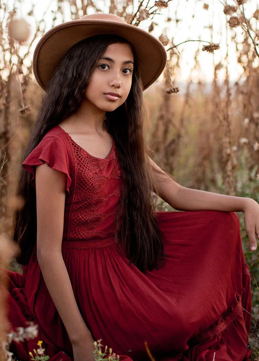 Viola Dress in Crimson
