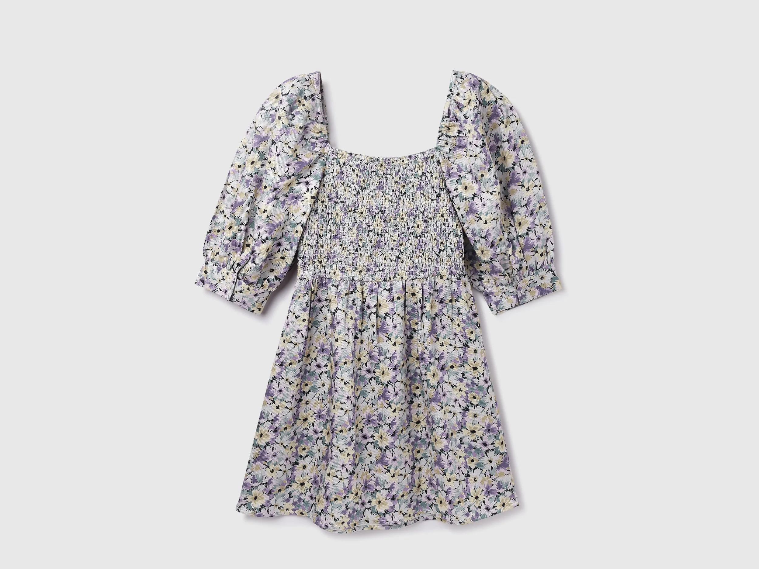 Viscose Blend Printed Square Neck Women Dresses