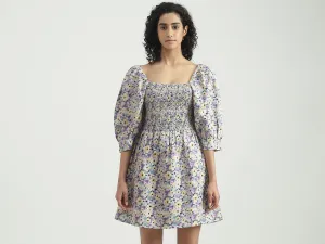 Viscose Blend Printed Square Neck Women Dresses