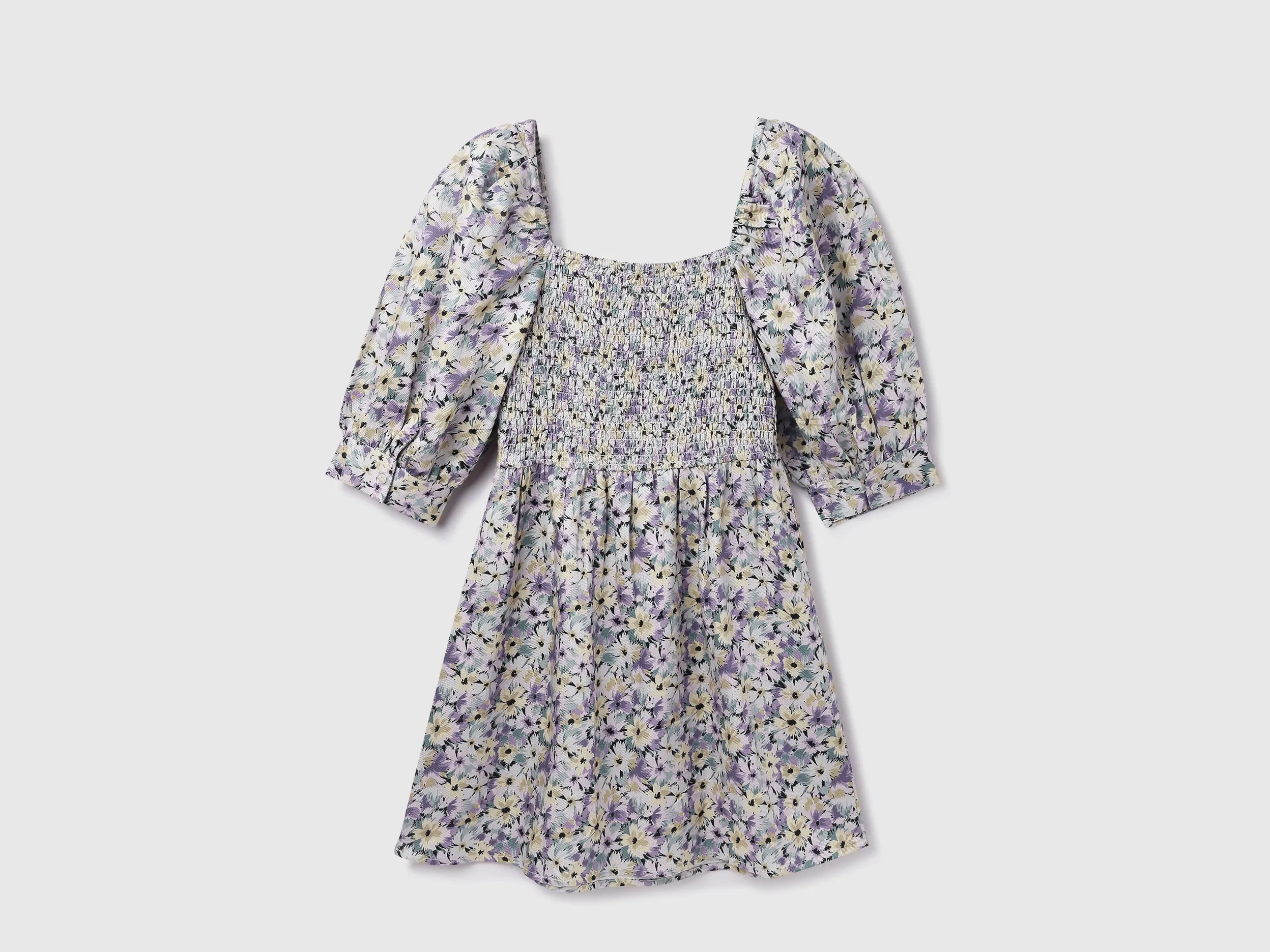 Viscose Blend Printed Square Neck Women Dresses