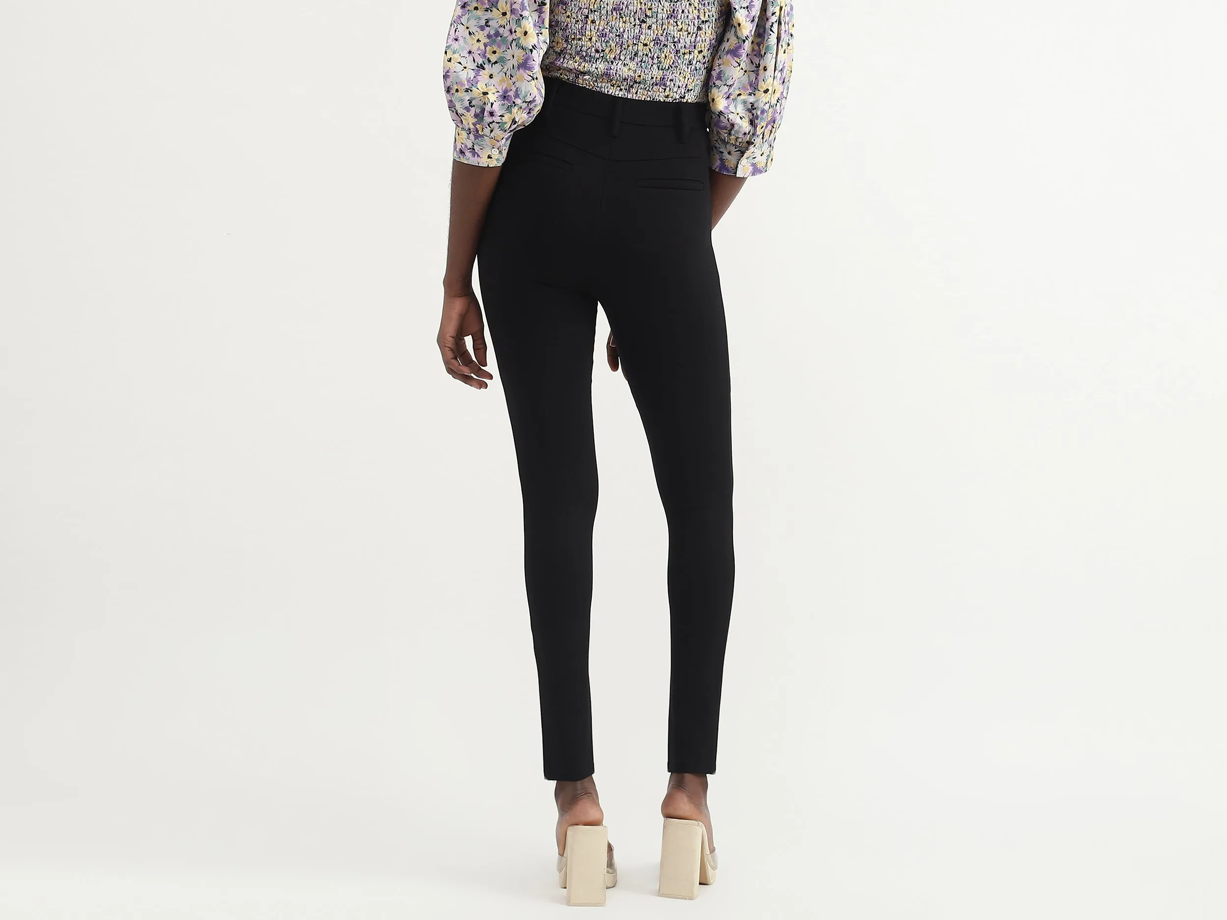 Viscose Blend Solid Regular Length Women Trousers