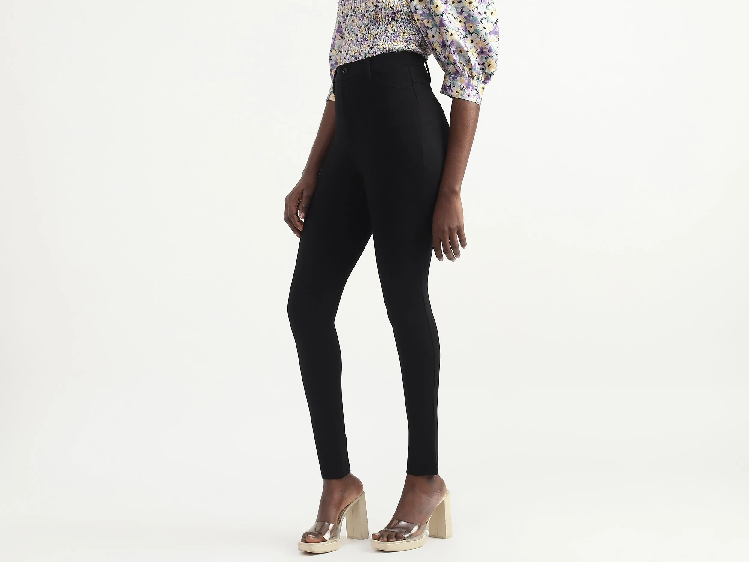 Viscose Blend Solid Regular Length Women Trousers