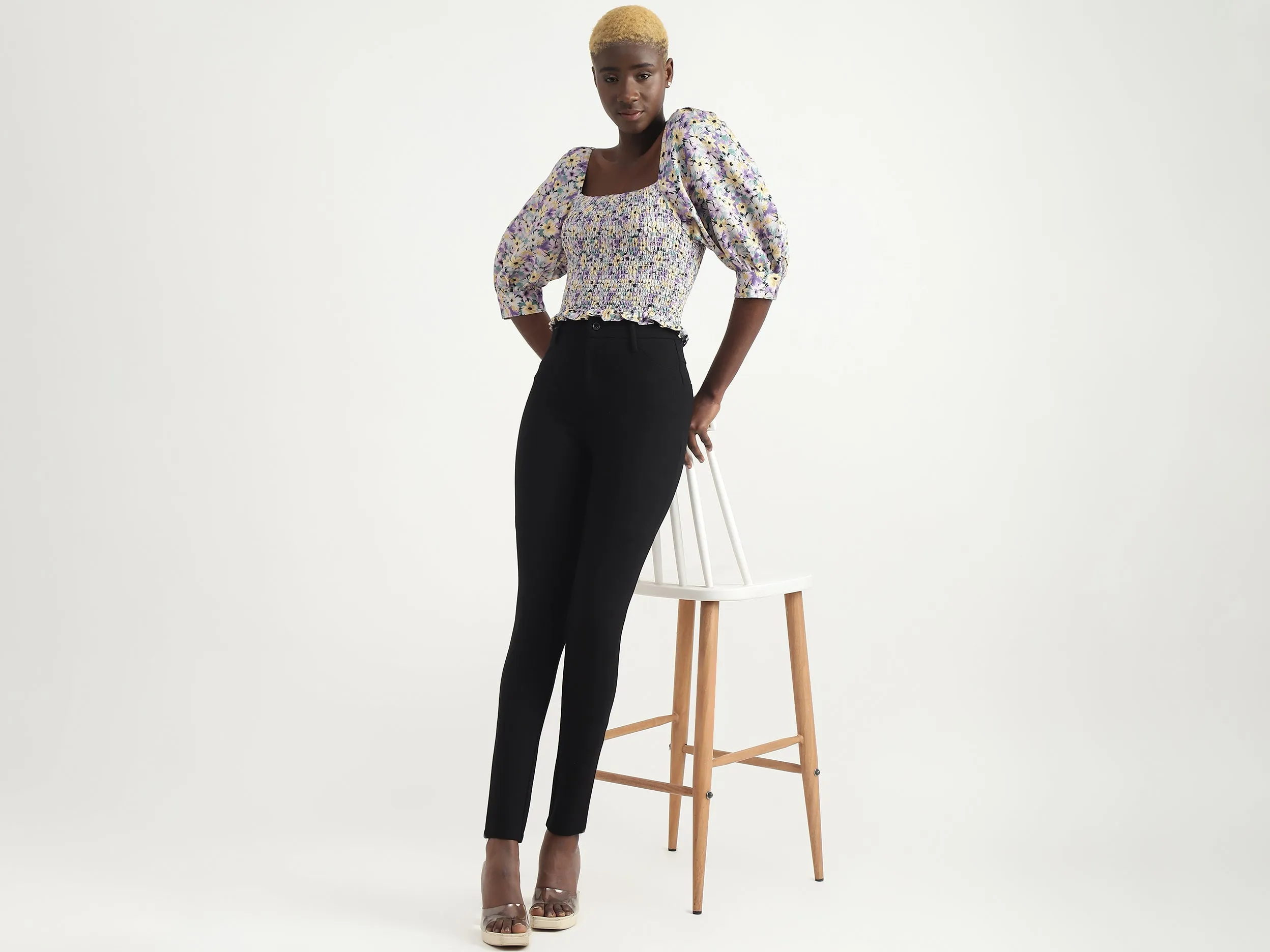 Viscose Blend Solid Regular Length Women Trousers