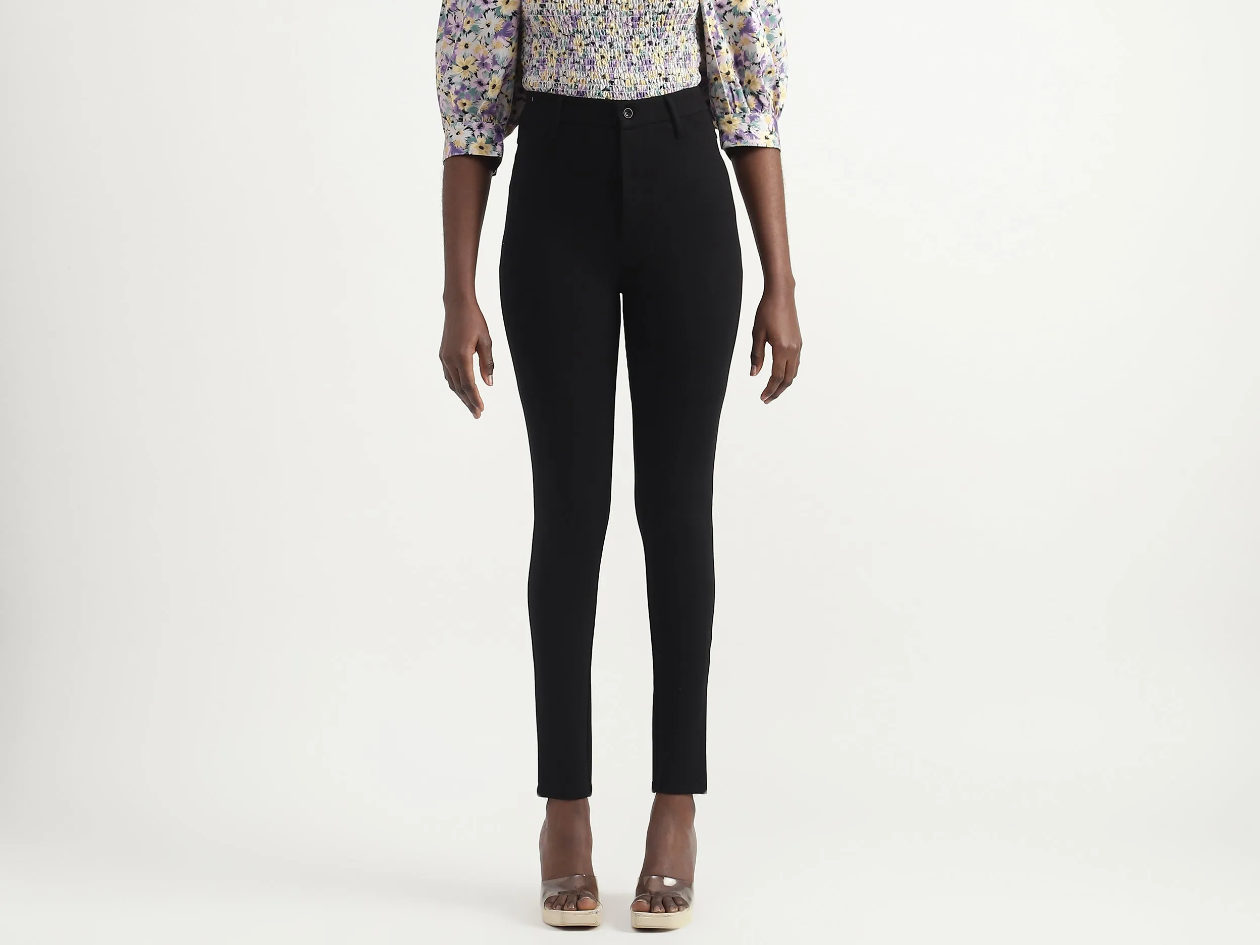 Viscose Blend Solid Regular Length Women Trousers