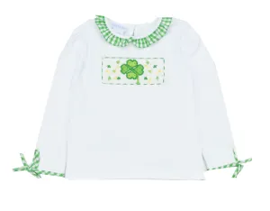 Vive La Fete Smocked Shamrock Long Sleeve Tee