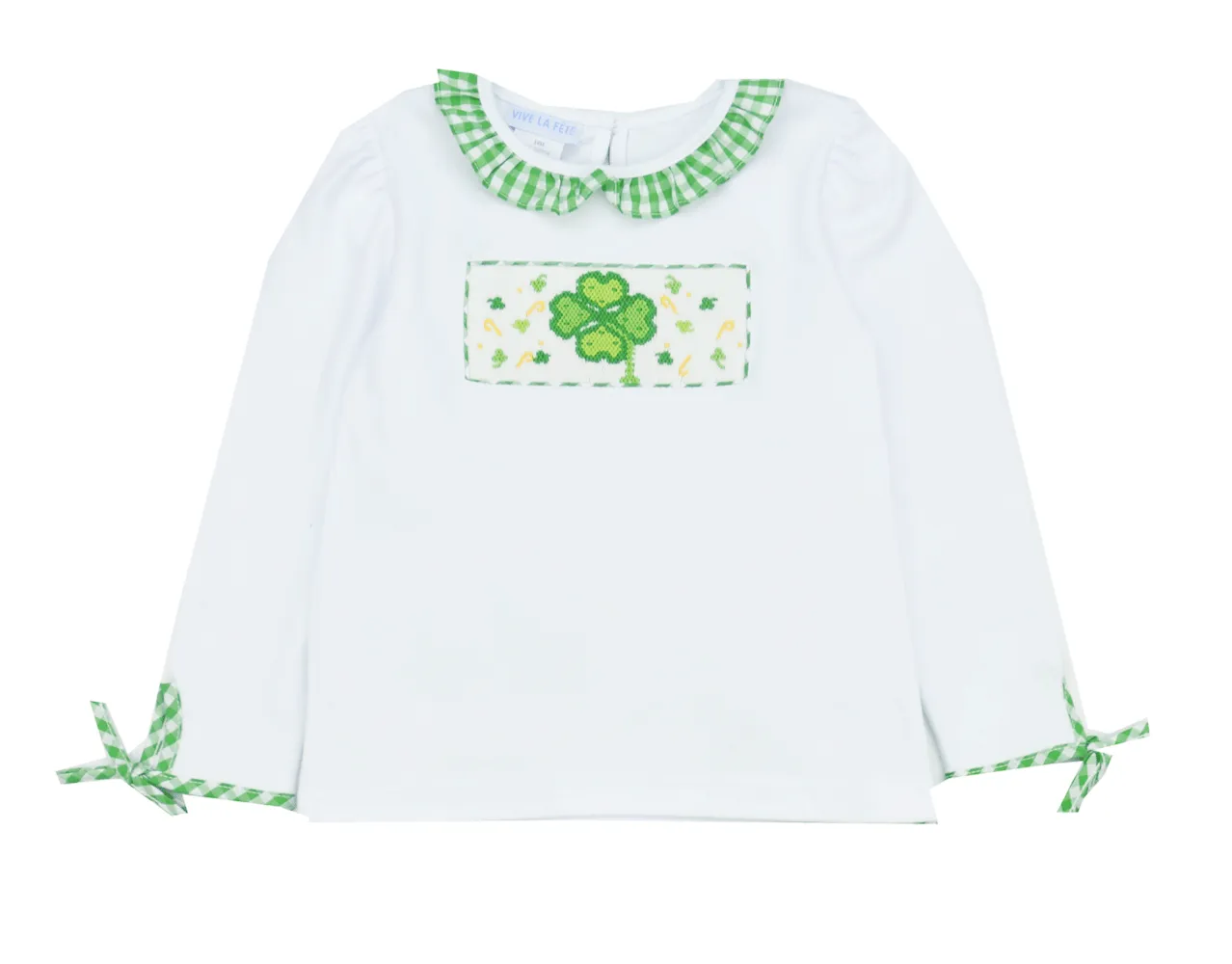 Vive La Fete Smocked Shamrock Long Sleeve Tee