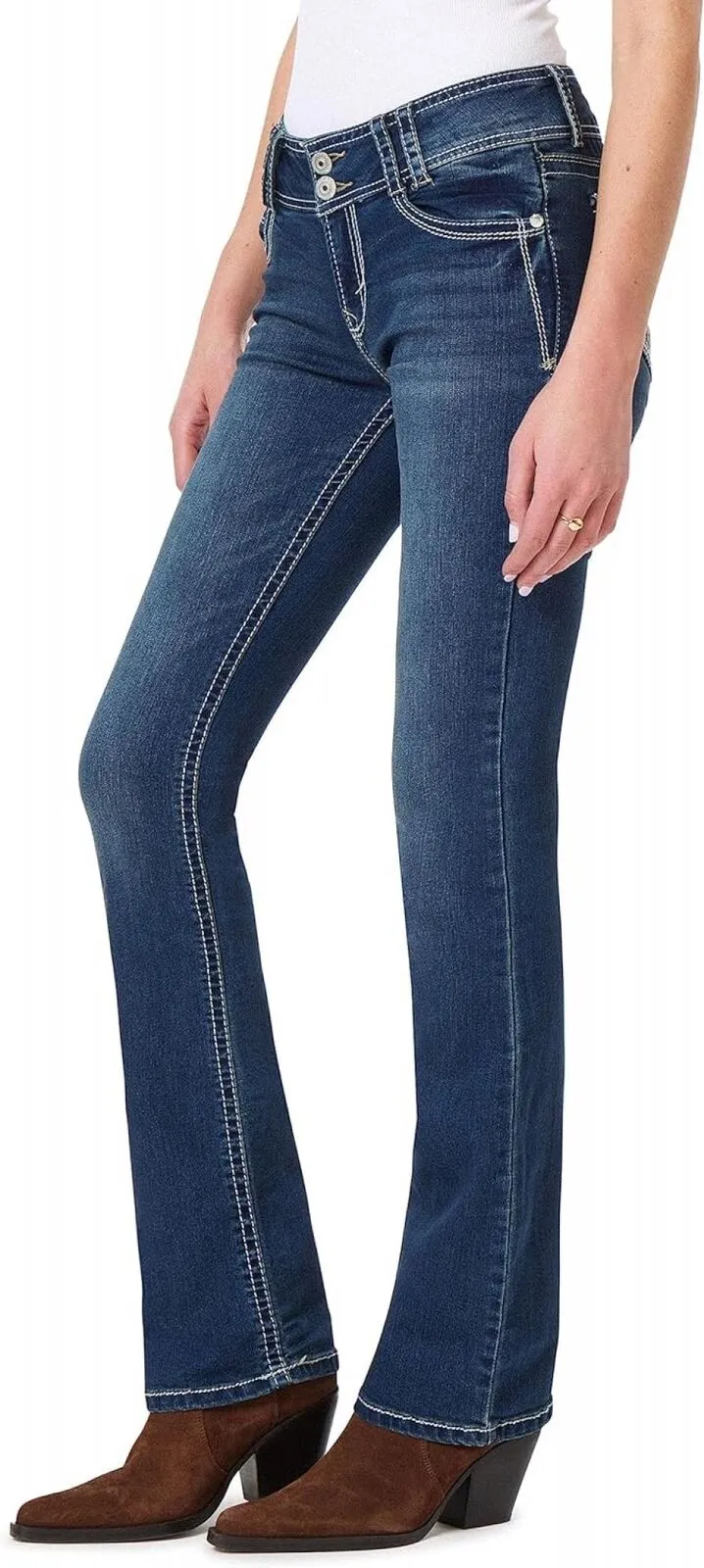 Wallflower Women's Luscious Curvy Bootcut Mid-Rise Insta Juniors Jeans