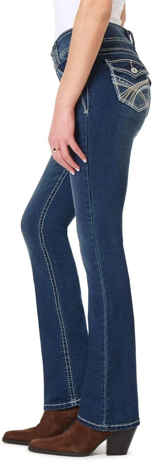 Wallflower Women's Luscious Curvy Bootcut Mid-Rise Insta Juniors Jeans