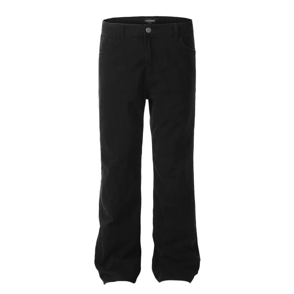Washed Jeans Men's American Style Loose Casual Straight Pants Street Tide Stitching Split Deconstructed Wide Pants