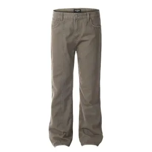 Washed Jeans Men's American Style Loose Casual Straight Pants Street Tide Stitching Split Deconstructed Wide Pants