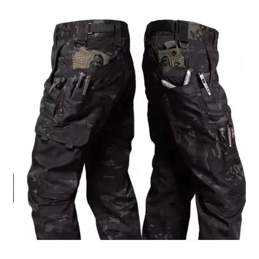 Wear Resistant Work Pant Man Multi-Pocket Straight Cargo Trousers Outdoor Jogging Tactical Pants Spring Autumn Casual Trousers