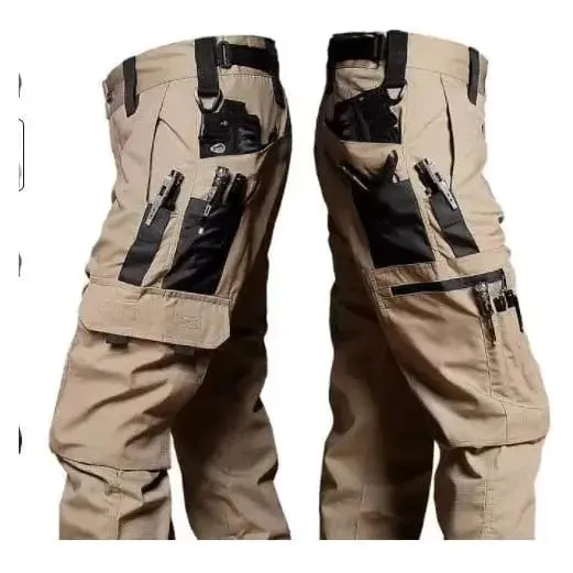 Wear Resistant Work Pant Man Multi-Pocket Straight Cargo Trousers Outdoor Jogging Tactical Pants Spring Autumn Casual Trousers
