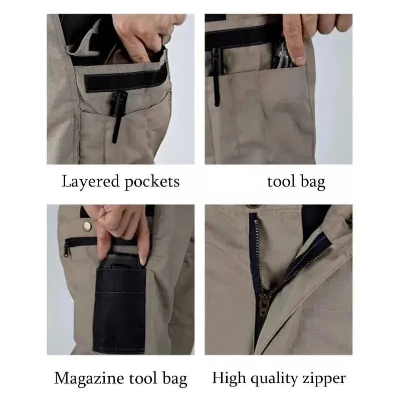 Wear Resistant Work Pant Man Multi-Pocket Straight Cargo Trousers Outdoor Jogging Tactical Pants Spring Autumn Casual Trousers
