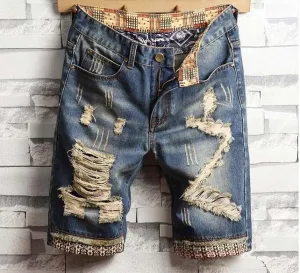West Louis™ Ripped Bermuda Denim Shorts