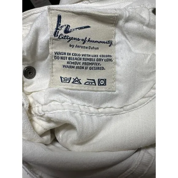 White Bootcut Jeans Citizens of Humanity Amber Denim Cotton Stretch High Rise 31
