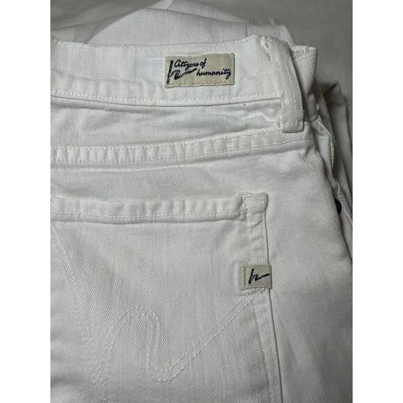 White Bootcut Jeans Citizens of Humanity Amber Denim Cotton Stretch High Rise 31