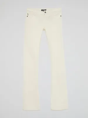 White Bootcut Jeans