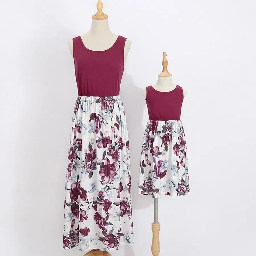 Wine Red Maxi Dress Mummy & Me