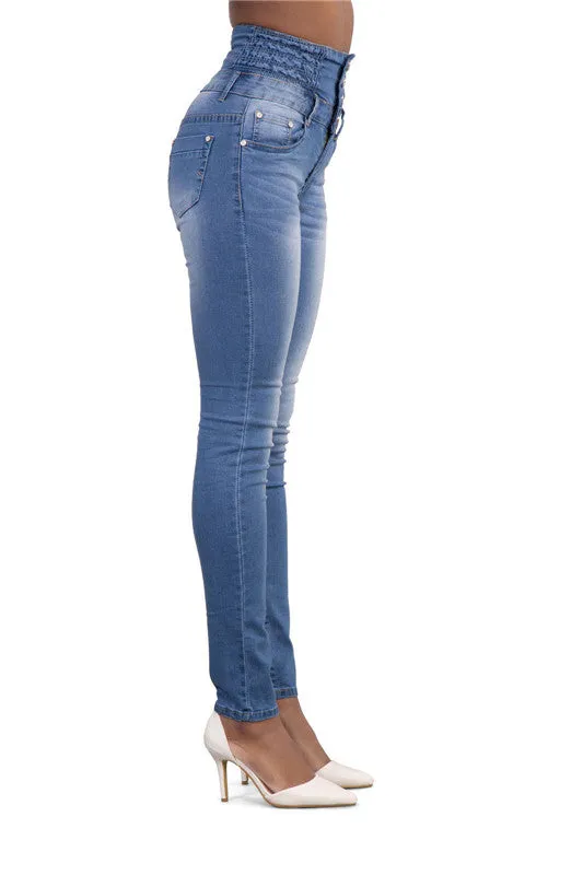 Women Casual Jeans High Waist Straight Leg Slim Pencil Pants