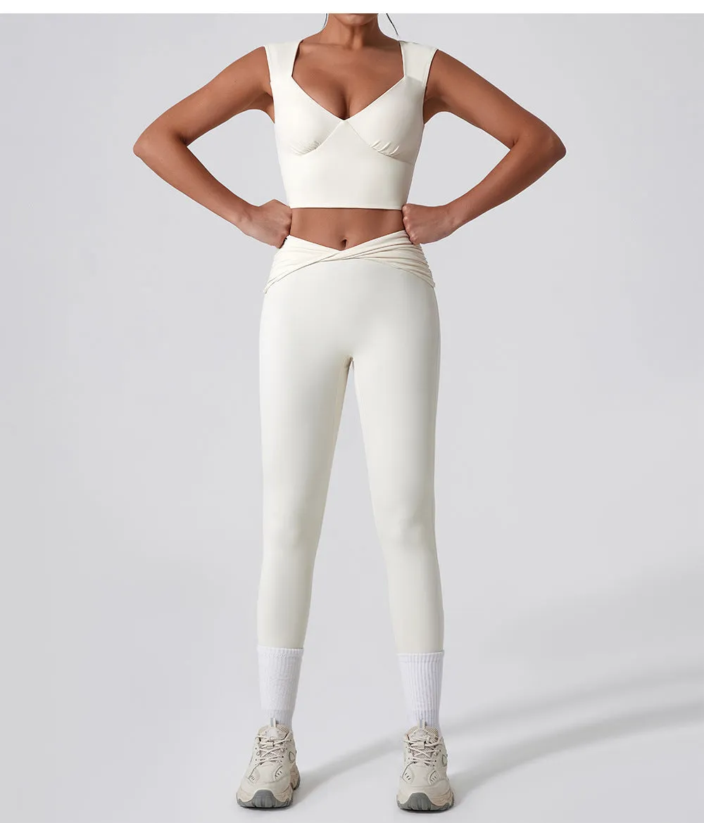 Women Twisted High Waist Sports Pants