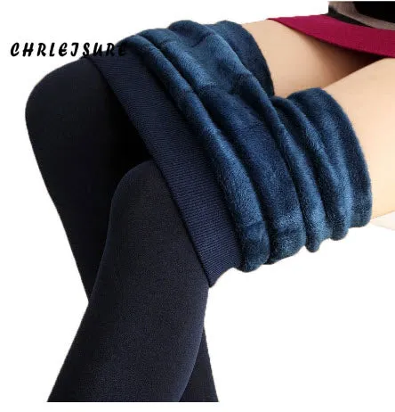 WOMEN Warm Plus Velvet Winter Leggings Ankle-Length High Waist.