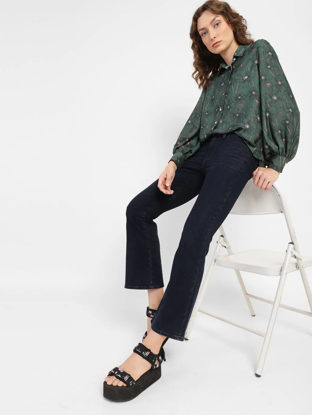 Women's 715 Blue Bootcut Fit Mid Rise Jeans