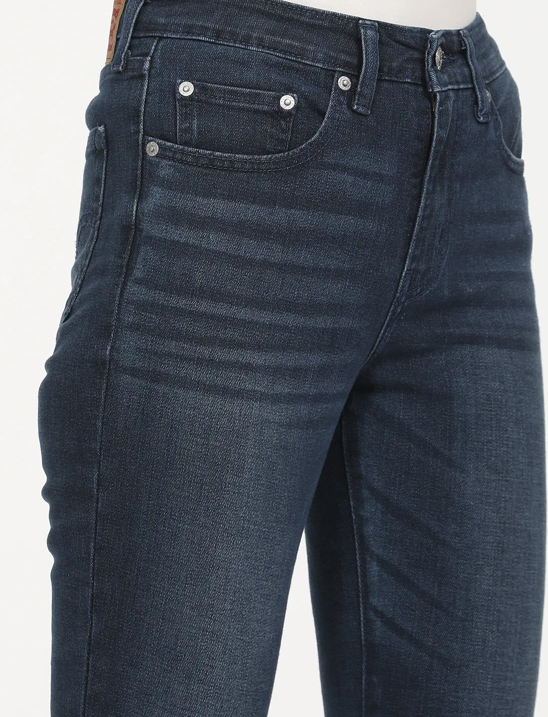 Women's 721 Navy Blue Skinny Fit High Rise Jeans