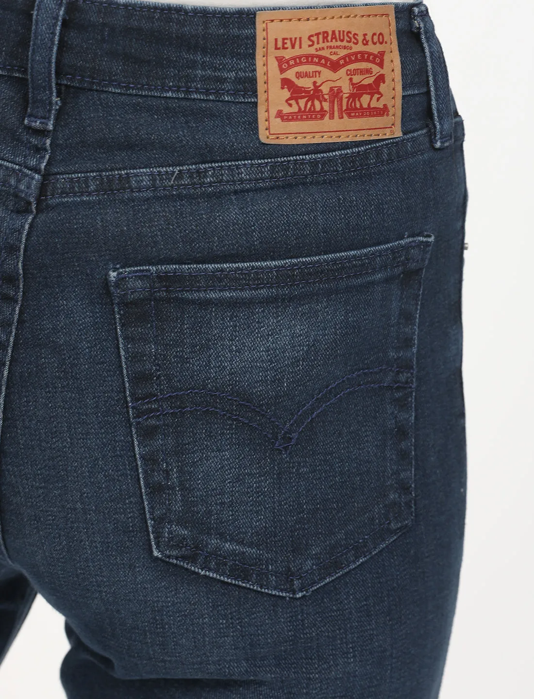Women's 721 Navy Blue Skinny Fit High Rise Jeans
