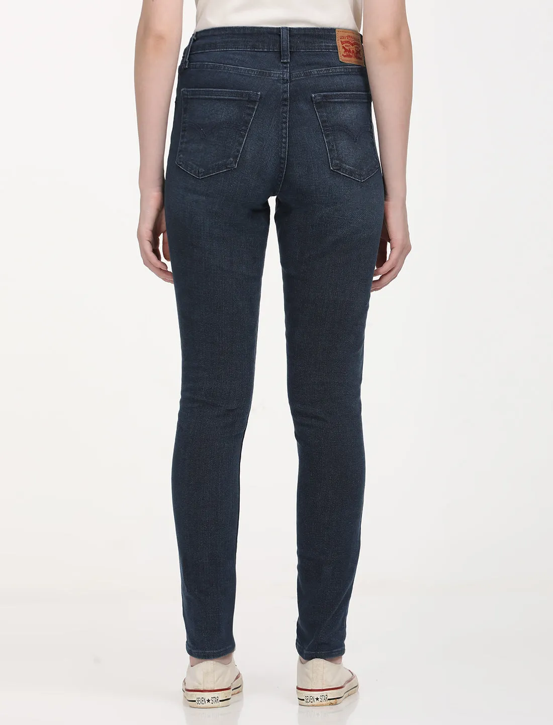 Women's 721 Navy Blue Skinny Fit High Rise Jeans
