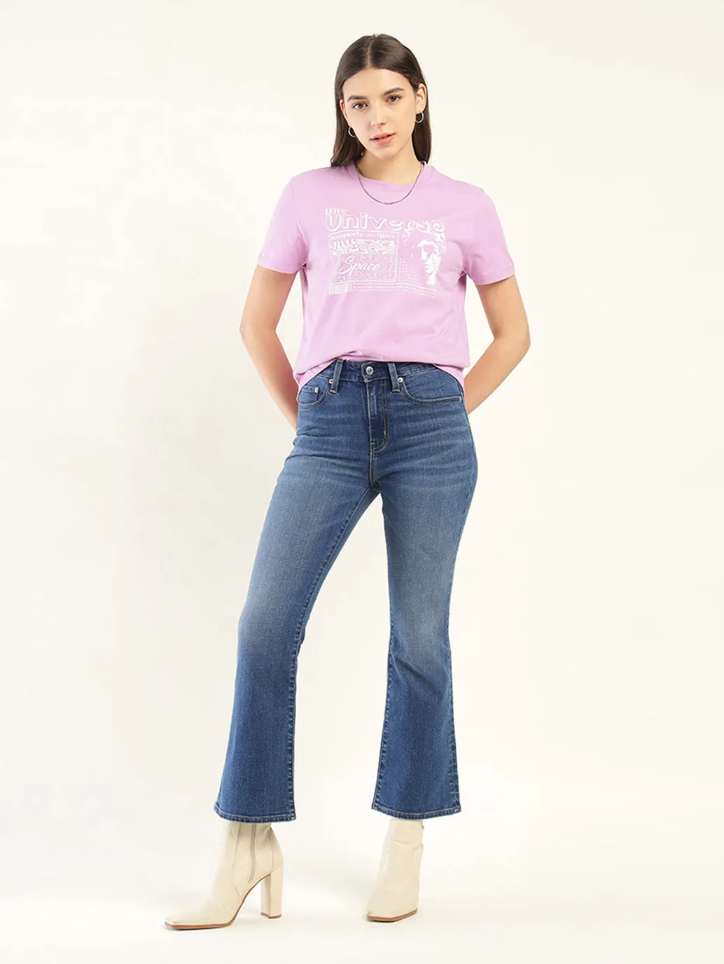Women's 725 Blue Slim Bootcut Fit High Rise Jeans