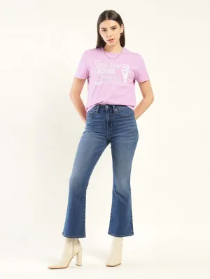 Women's 725 Blue Slim Bootcut Fit High Rise Jeans