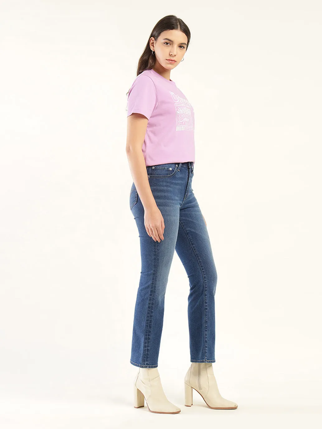 Women's 725 Blue Slim Bootcut Fit High Rise Jeans
