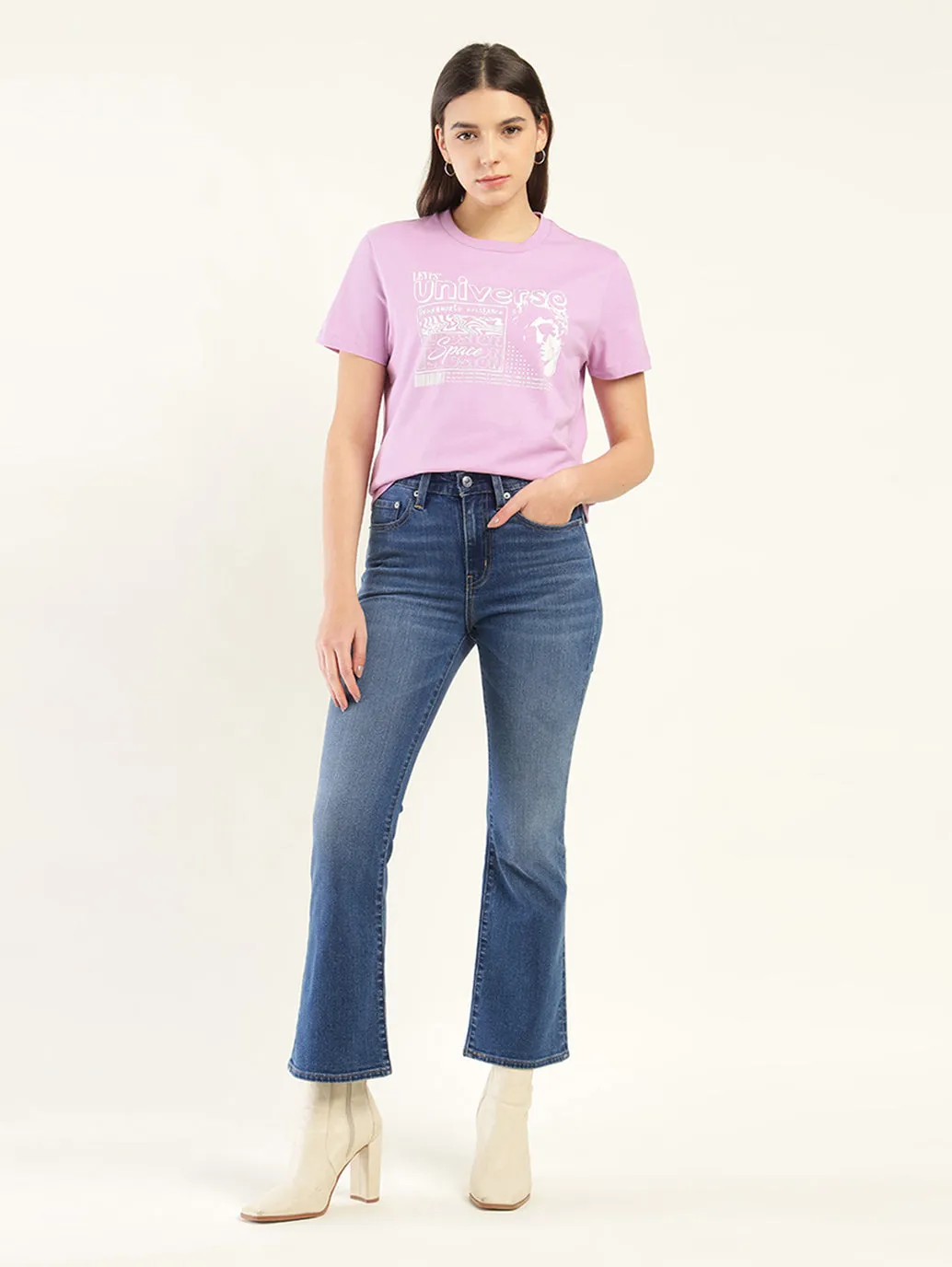 Women's 725 Blue Slim Bootcut Fit High Rise Jeans