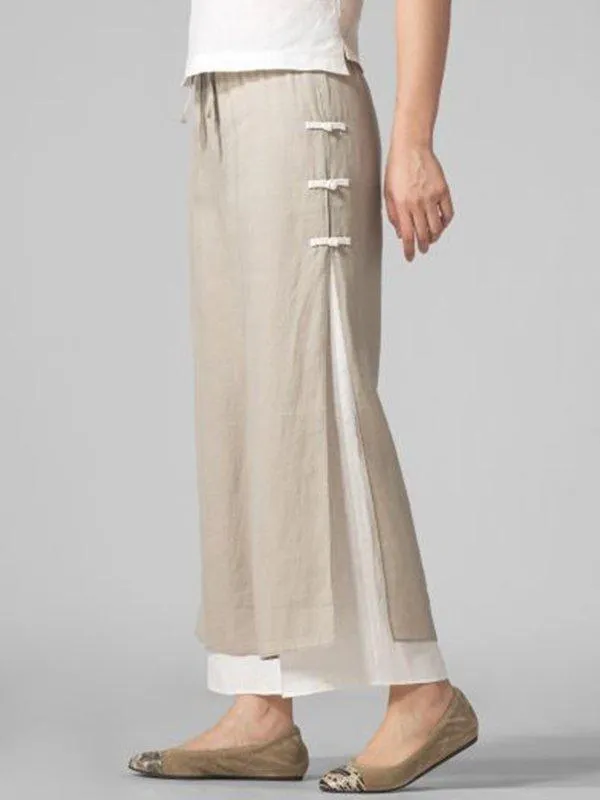 Women's Casual Comfy Cropped Cotton Pants