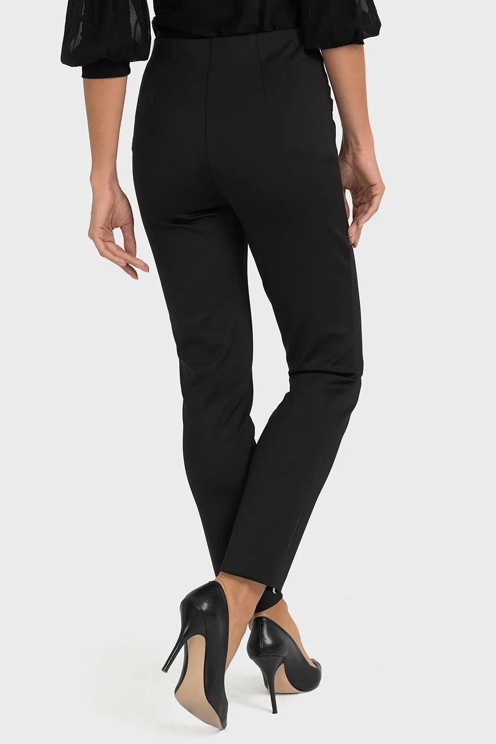 Women's Joseph Ribkoff | White Stitch Slimming Pull On Pant | Black