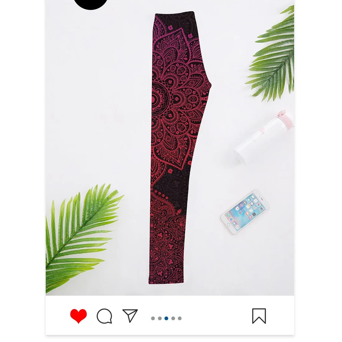 Women's Leggings Rosy Pink Mandala Floral Printed Fitness Workout