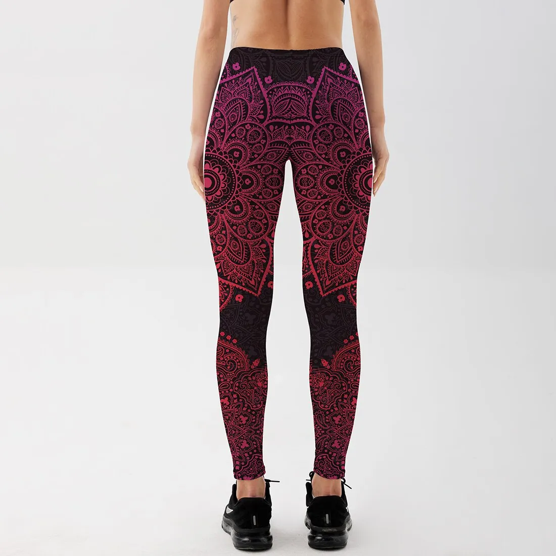 Women's Leggings Rosy Pink Mandala Floral Printed Fitness Workout