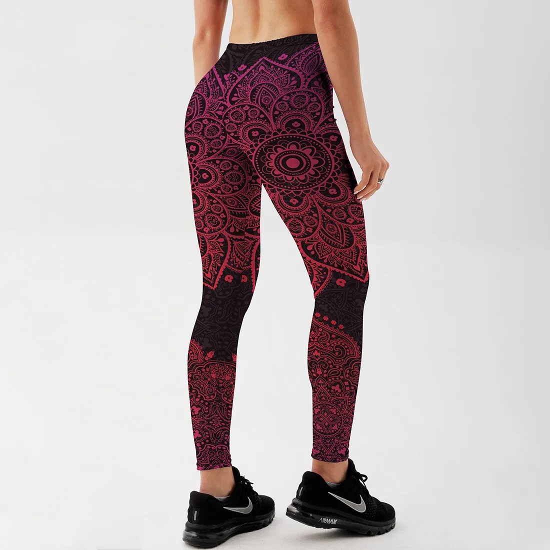 Women's Leggings Rosy Pink Mandala Floral Printed Fitness Workout