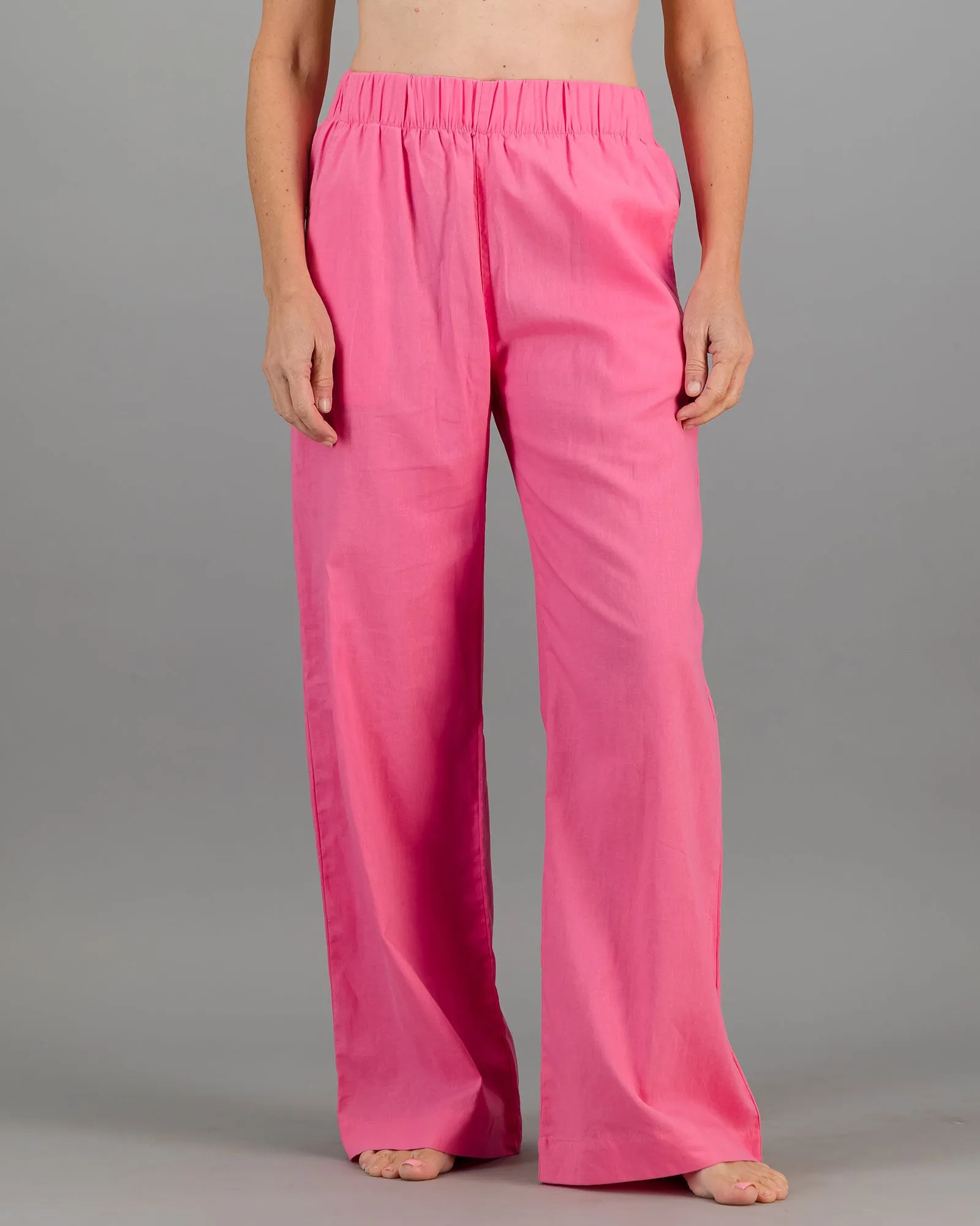 Womens Linen Pants - Pink