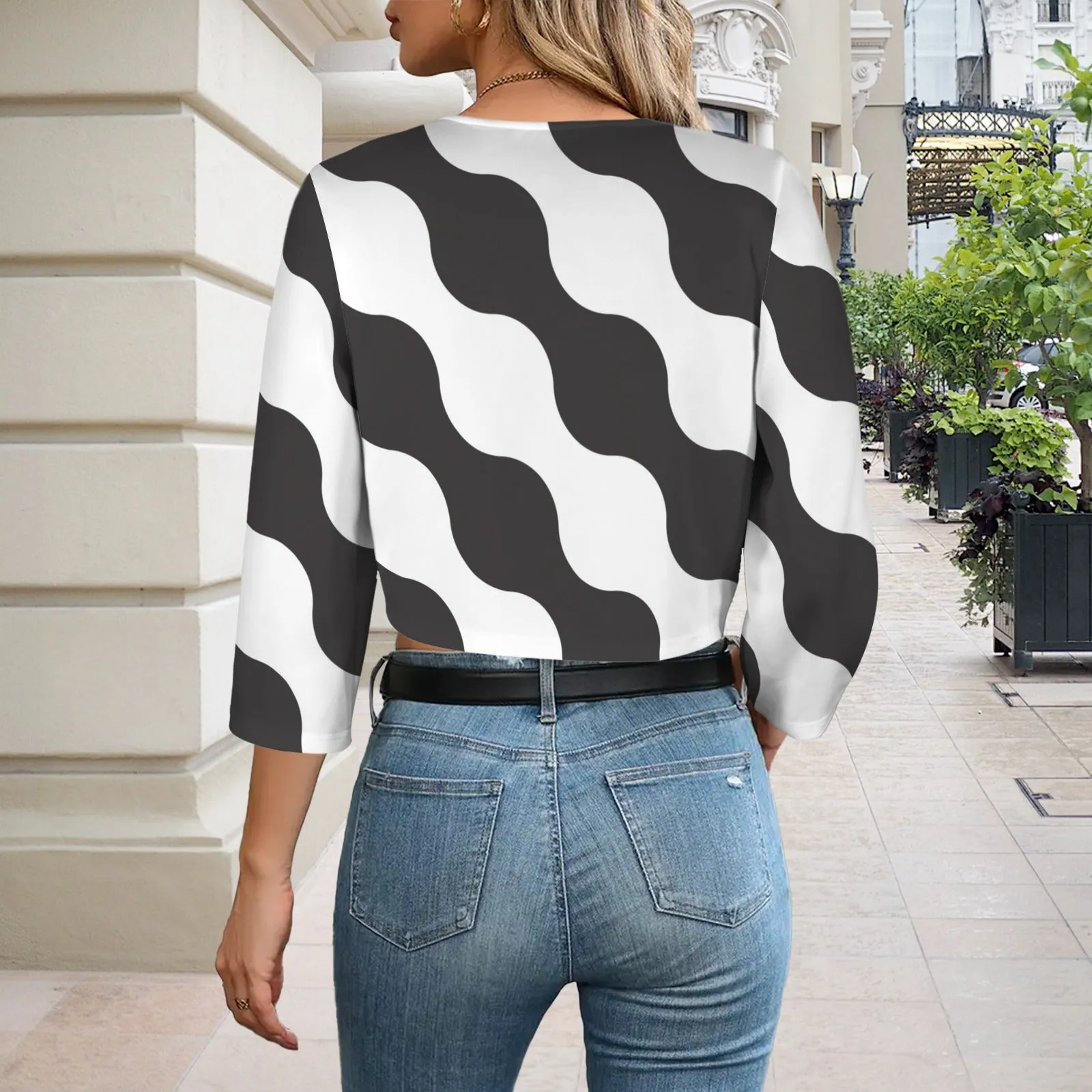 Women's Open Front Cropped Blazer